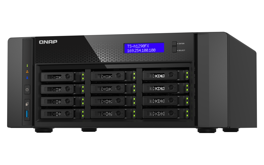 QNAP TS-h1290FX-7232P-64G - Storage NAS Enterprise All-Flash 12 Baias NVMe