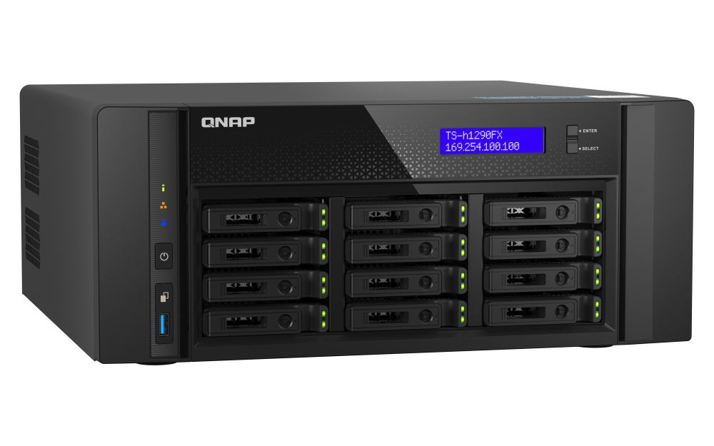 QNAP TS-h1290FX-7232P-64G - Storage NAS Enterprise All-Flash 12 Baias NVMe - Imagem 4