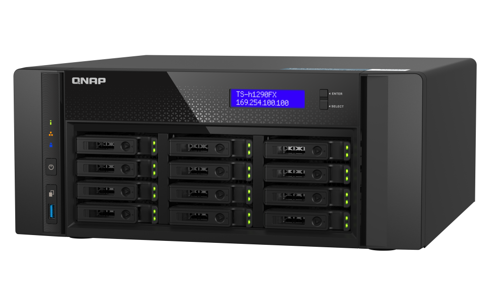 QNAP TS-h1290FX-7232P-64G - Storage NAS Enterprise All-Flash 12 Baias NVMe - Imagem 3