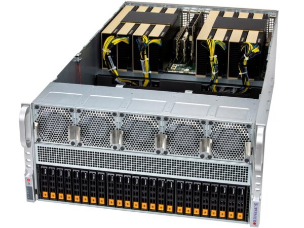 Supermicro SuperServer SYS-522GA-NRT com até 10 GPUs PCIe, Xeon 6900, DDR5, 24x NVMe, 5U