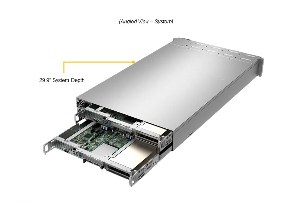 Servidor Supermicro A+ AS-2114GT-DPNR 2U Dual Node com AMD EPYC, até 3 GPUs por nó e Certificação Nvidia - Imagem 3