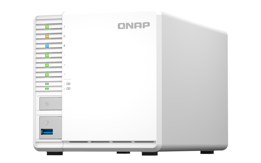 QNAP TS-364-4G NAS 3 Baias com Intel Celeron, 2.5GbE, HDMI 4K e Slots M.2 SSD