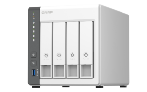 QNAP TS-433-4G NAS 4 Baias, Quad-Core 2.0GHz, 4GB RAM, 2.5GbE – Nuvem Privada e Centro Multimídia