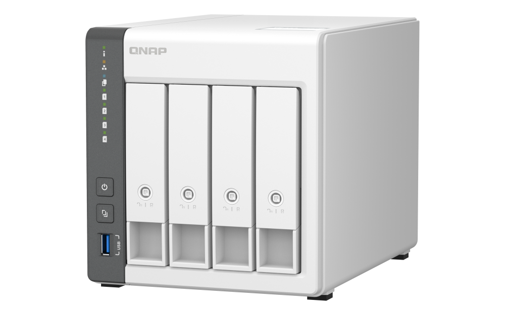 QNAP TS-433-4G NAS 4 Baias, Quad-Core 2.0GHz, 4GB RAM, 2.5GbE – Nuvem Privada e Centro Multimídia - Imagem 3