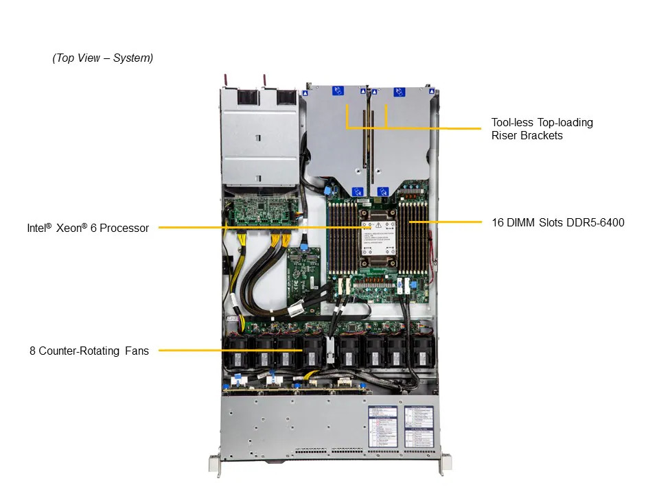 Supermicro SuperServer SYS-112C-TN – 1U, 12 Baias NVMe/SAS/SATA, PCIe 5.0, Xeon 6700/6500, OCP CloudDC - Imagem 5