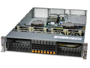 Servidor Supermicro SYS-221H-TNR 2U Dual Xeon 5ª/4ª Geração, 32x DDR5, 8 Baias NVMe/SAS/SATA, 4x PCIe 5.0 x16
