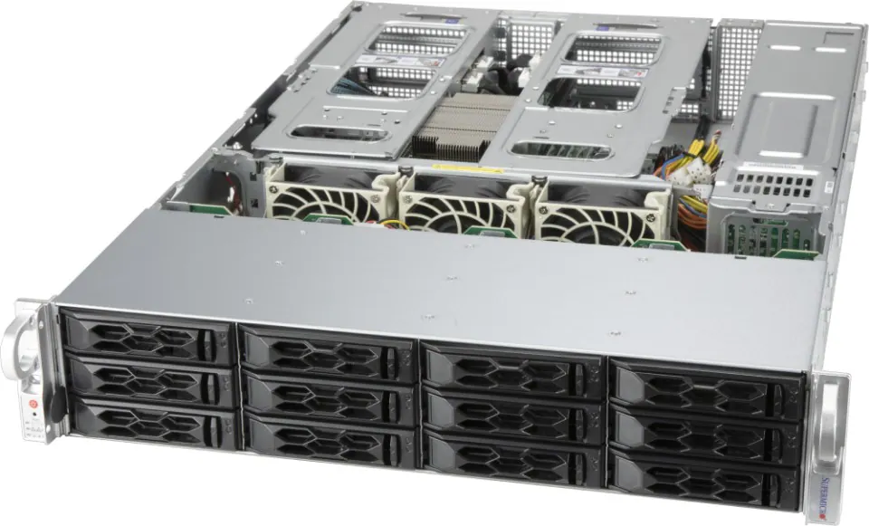 Servidor Supermicro A+ AS-2014CS-TR 2U AMD EPYC, 16 DIMMs, 4x PCIe 4.0 x16, 12 Baias Hot-Swap