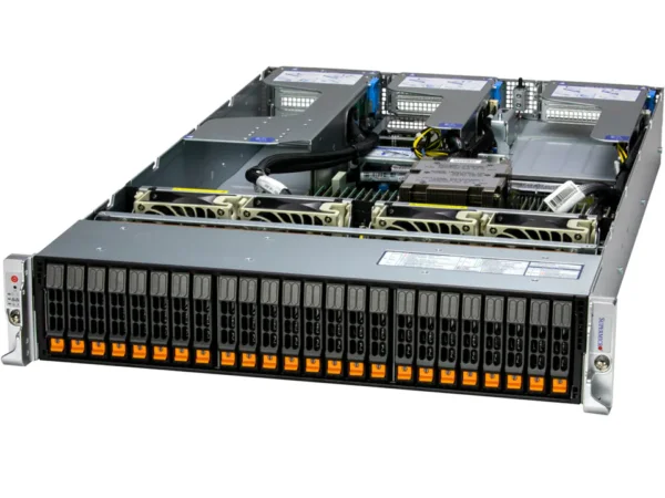 Servidor Supermicro A+ AS-2115HS-TNR 2U AMD EPYC, 24 Baias 2,5", DDR5, PCIe 5.0, Redundante 1600W