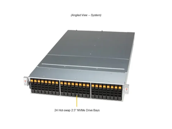 Servidor Supermicro SSG-221E-DN2R24R 2U Dual Node com 24 Baias NVMe U.2 PCIe 5.0