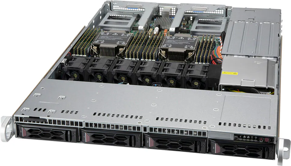 Servidor Supermicro SYS-610C-TR 1U Xeon 3ª Geração 4 Baias SAS/SATA