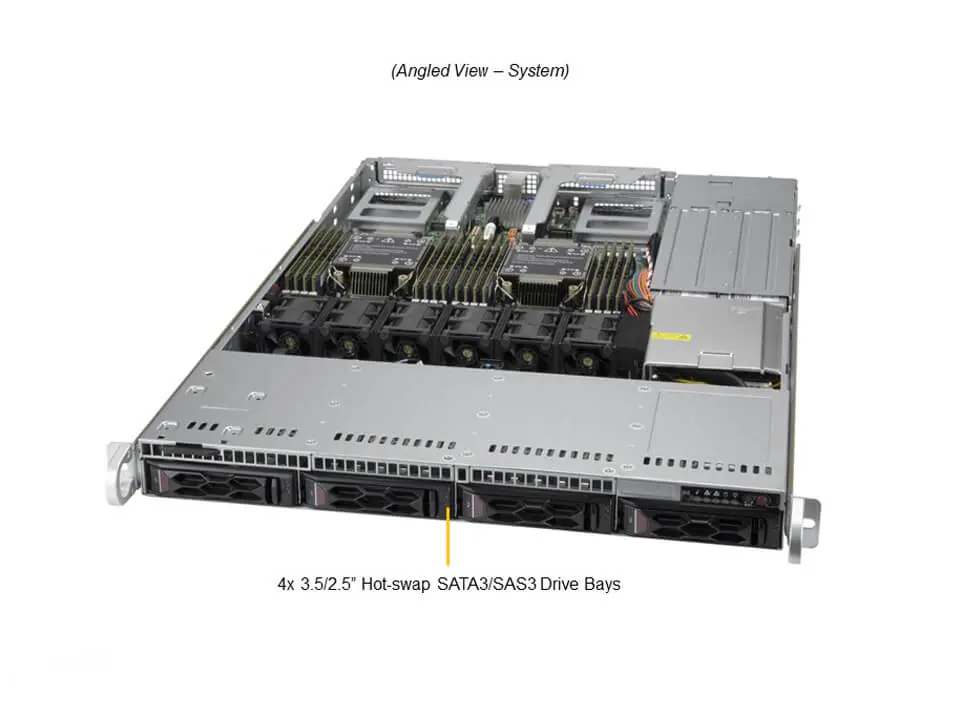 Servidor Supermicro SYS-610C-TR 1U Xeon 3ª Geração 4 Baias SAS/SATA - Imagem 6