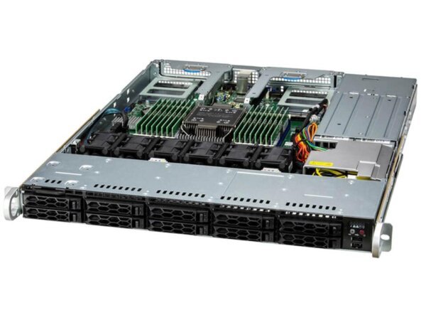 Supermicro SuperServer SYS-111C-NR 1U - Xeon 5ª Geração, 10 Baias NVMe/SAS/SATA, 2x PCIe 5.0, 16x DDR5, Redundância
