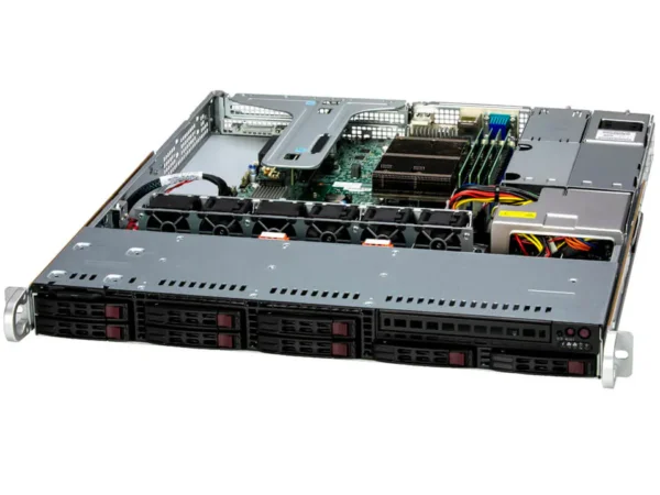 Servidor Supermicro SuperServer SYS-111R-M 1U, 8 Baias 2.5", Xeon E-2400, DDR5, 2x 1GbE, Fonte 600W