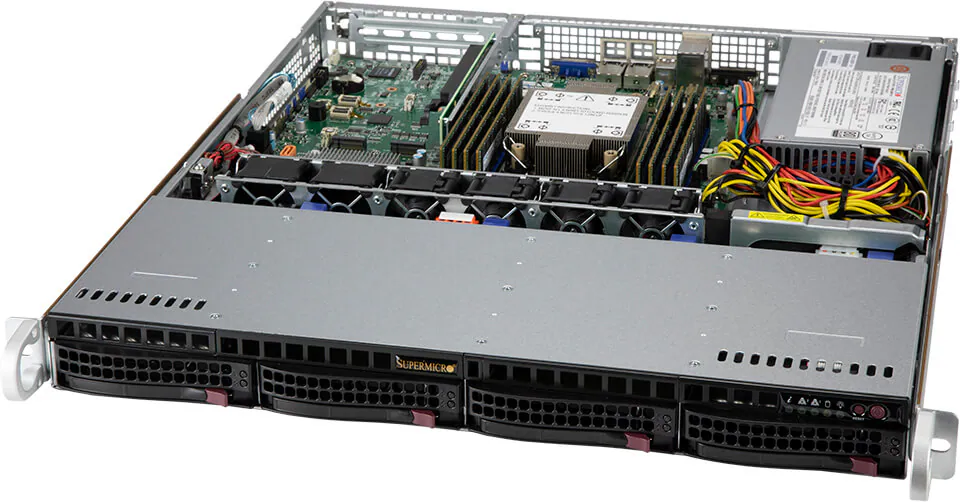 Servidor Supermicro SYS-510P-M 1U Xeon Scalable 4x NVMe/SATA Hot-Swap