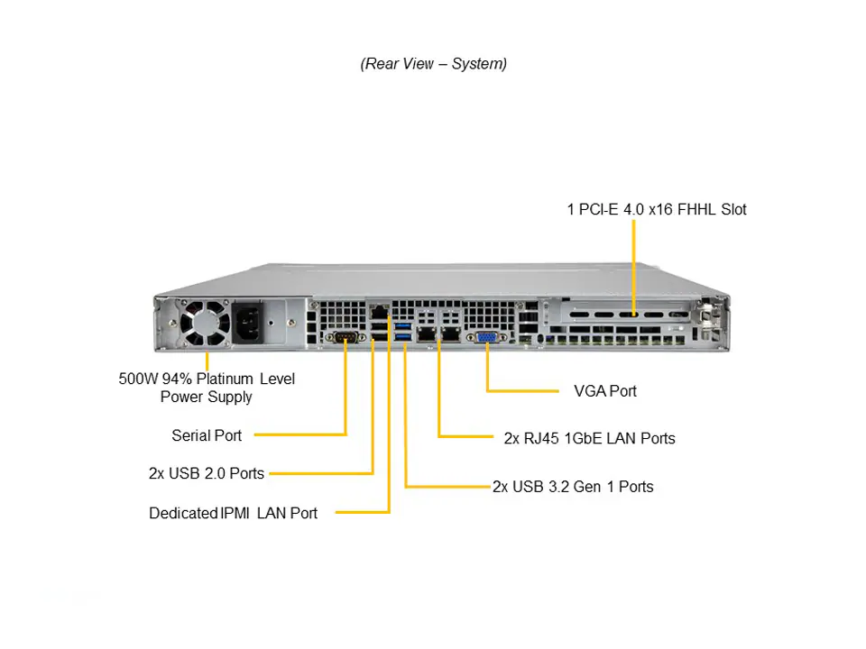 Servidor Supermicro SYS-510P-M 1U Xeon Scalable 4x NVMe/SATA Hot-Swap - Imagem 3
