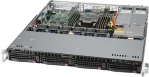 Servidor Supermicro SYS-510P-MR 1U Xeon 3ª Geração, 4 Baias NVMe/SAS/SATA, PSU Redundante