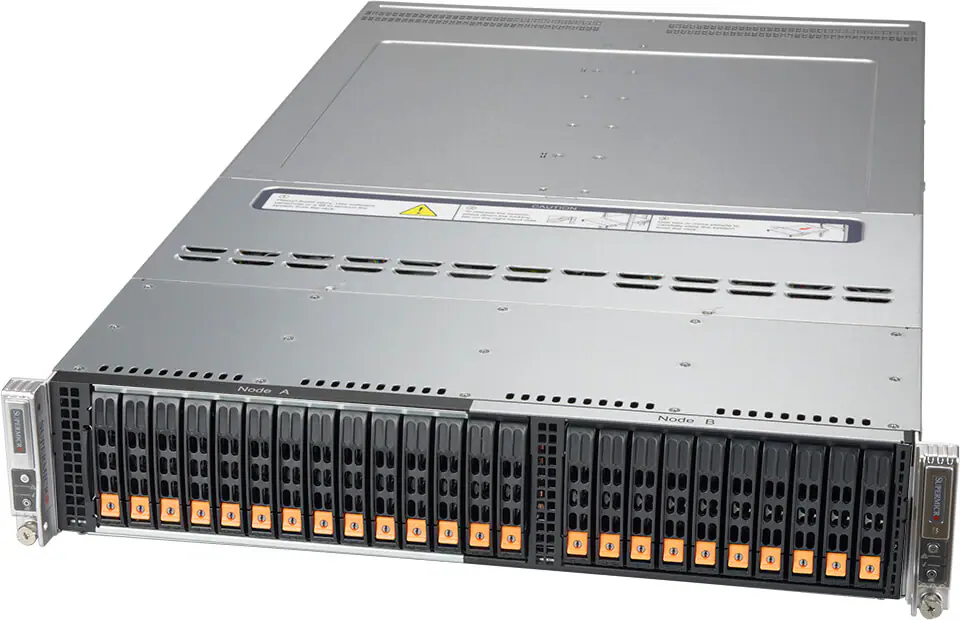 Servidor Supermicro BigTwin SYS-220BT-DNTR 2U com 2 Nós, 12 Baias NVMe por Nó, Suporte Intel Xeon 3ª Geração