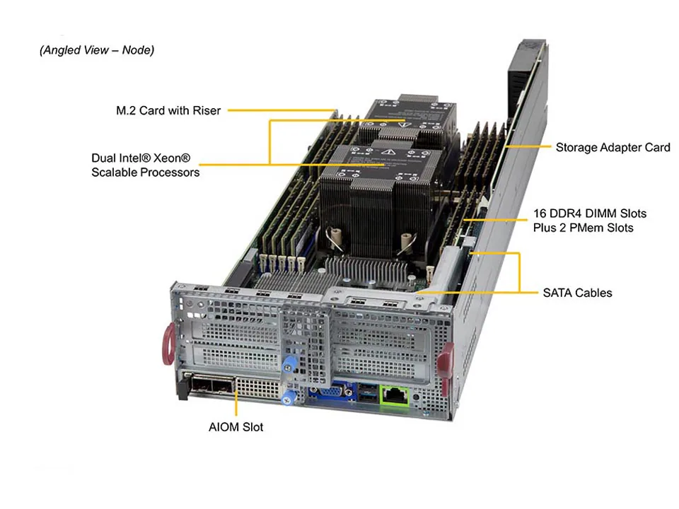 Servidor Supermicro BigTwin SYS-220BT-DNTR 2U com 2 Nós, 12 Baias NVMe por Nó, Suporte Intel Xeon 3ª Geração - Imagem 5