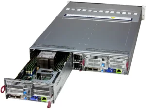 Servidor Supermicro SYS-222BT-DNR 2U 2 Nós, 12x NVMe por Nó, Xeon 6700/6500, DDR5, PCIe 5.0, Alta Performance HPC/IA