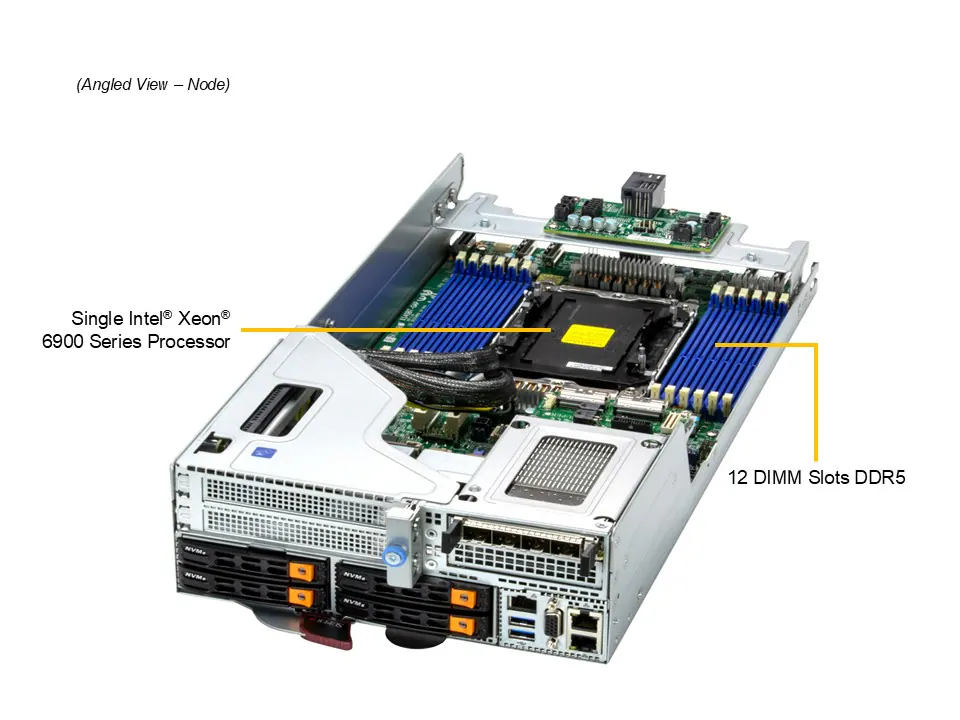 Servidor Supermicro SYS-212GT-DNAF 2U Dual Node, Xeon 6900, GPU Dupla, 3TB DDR5 - Imagem 6
