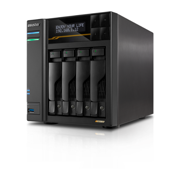 NAS Asustor LOCKERSTOR 4 Gen3 AS6804T, 4 Baias, Ryzen V3C14, 16GB DDR5 ECC, 4x M.2, 10GbE e USB4