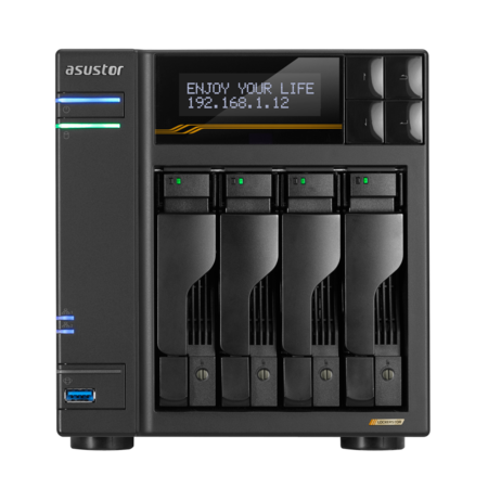 NAS Asustor LOCKERSTOR 4 Gen3 AS6804T, 4 Baias, Ryzen V3C14, 16GB DDR5 ECC, 4x M.2, 10GbE e USB4 - Imagem 3