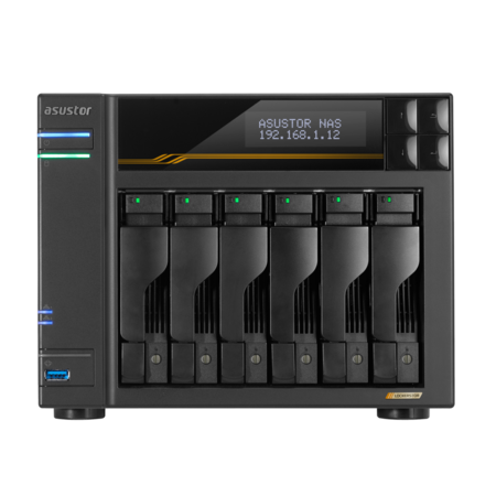 NAS Asustor LOCKERSTOR 6 Gen3 AS6806T, Ryzen Quad-Core, 16GB ECC DDR5, 6 Baias, 4x M.2 NVMe, 10GbE - Imagem 3