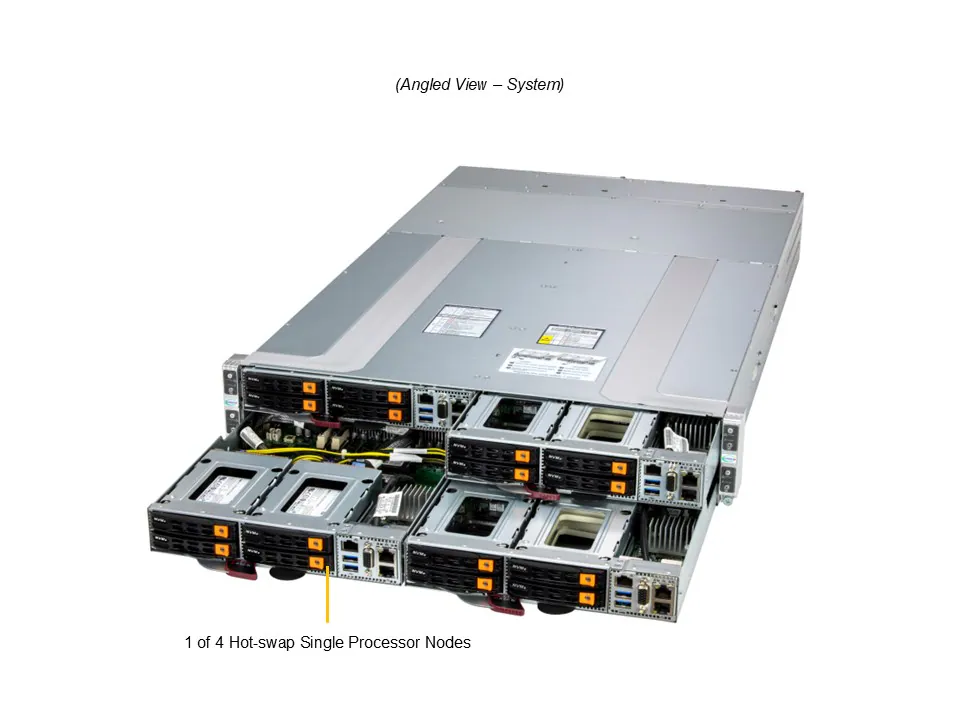 Servidor Supermicro A+ AS-2116GT-HNTF 2U 4 Nós AMD EPYC DDR5 até 4TB NVMe - Imagem 6