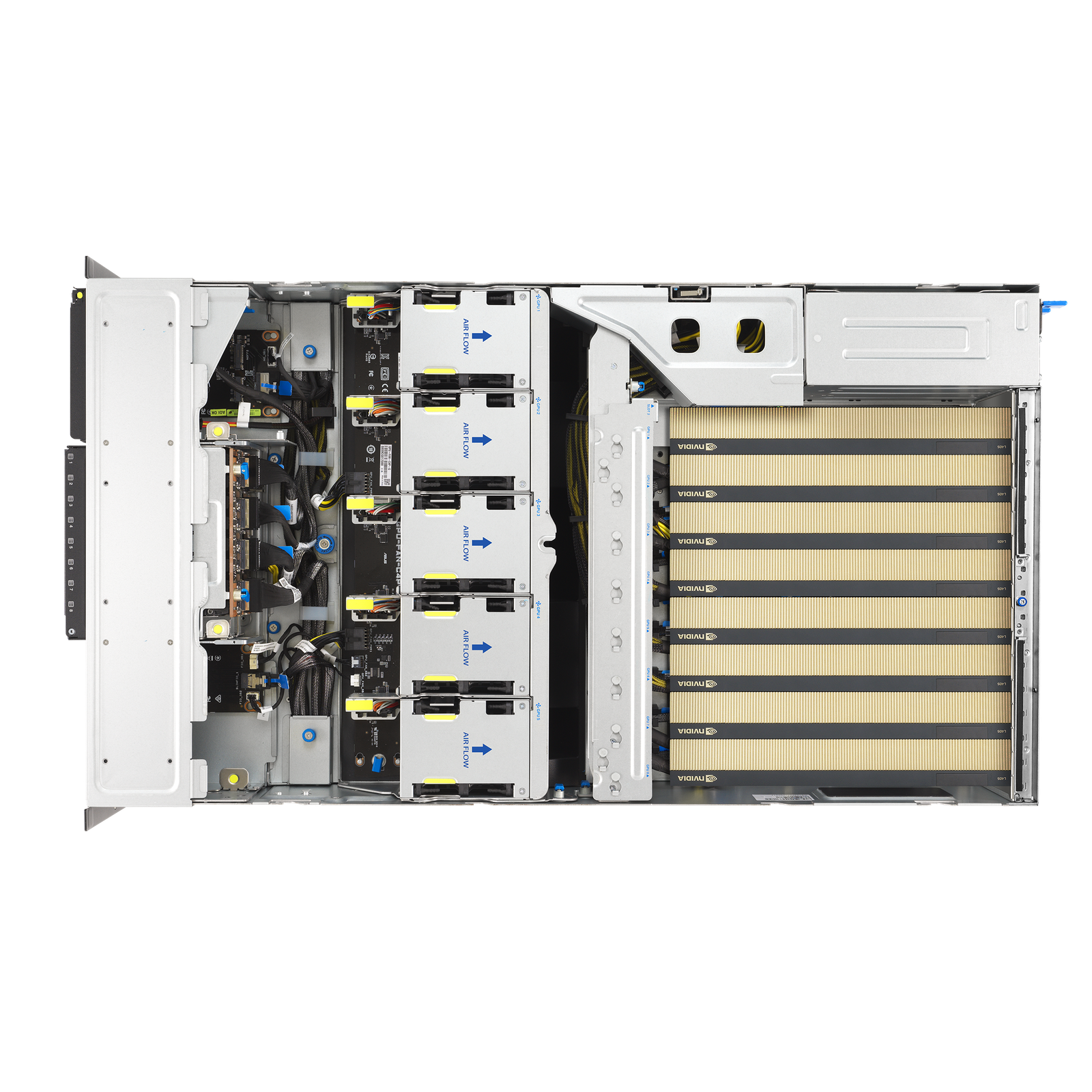 ASUS ESC8000A-E13P – Servidor GPU 4U AMD EPYC 9005 com 8x NVIDIA H200 / RTX 6000 Blackwell e PCIe 5.0 - Imagem 12