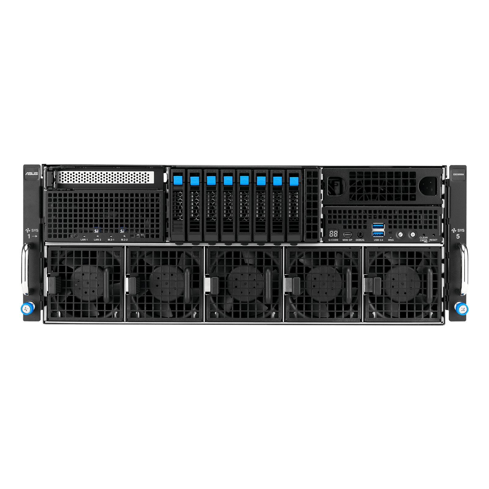 ASUS ESC8000-E12 – Servidor GPU 4U com 8x GPUs NVIDIA H200 / RTX 6000 Blackwell / Intel Gaudi 3, Dual Intel Xeon 6, DDR5 e NVMe PCIe 5.0 - Imagem 6