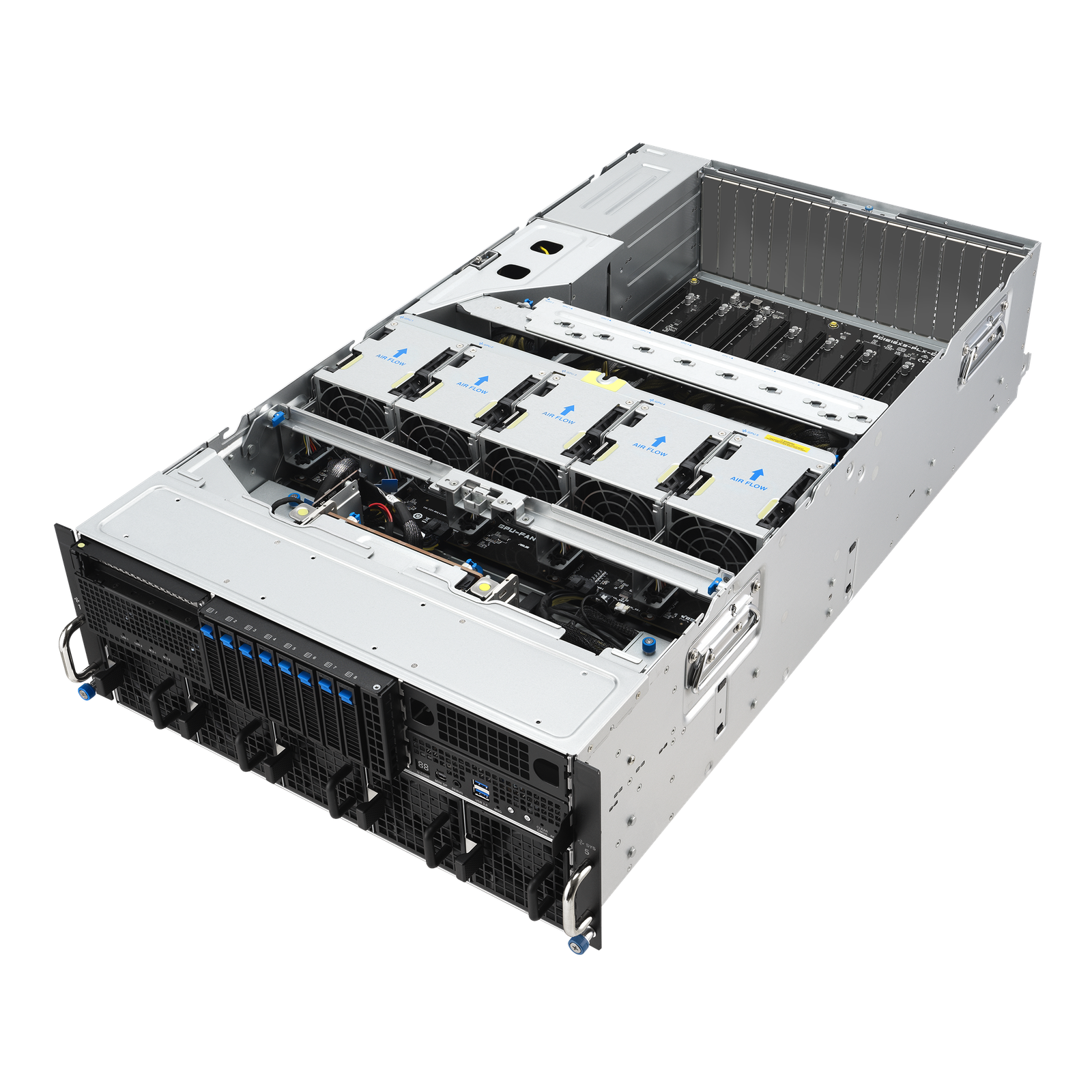 ASUS ESC8000A-E13P – Servidor GPU 4U AMD EPYC 9005 com 8x NVIDIA H200 / RTX 6000 Blackwell e PCIe 5.0 - Imagem 6